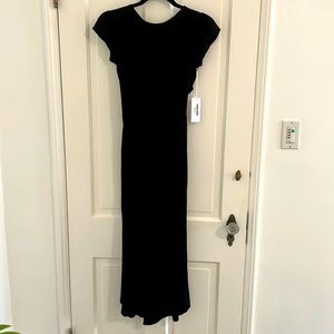 Reformation black dress capped sleeves